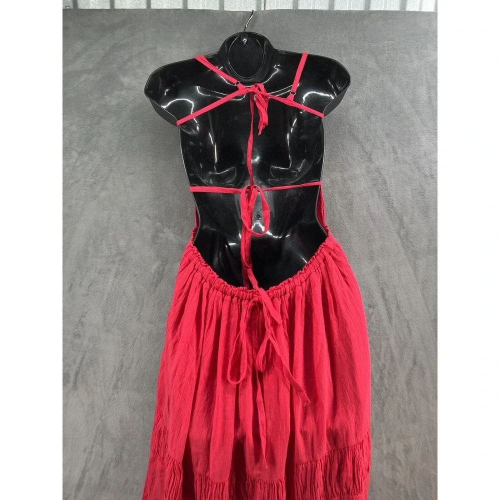 Free People Coral Pink Tiered Maxi Dress